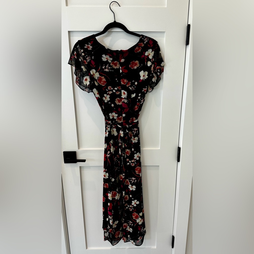 Women’s Size 12 Black with Flowers Dress — perfect for any special occasion!